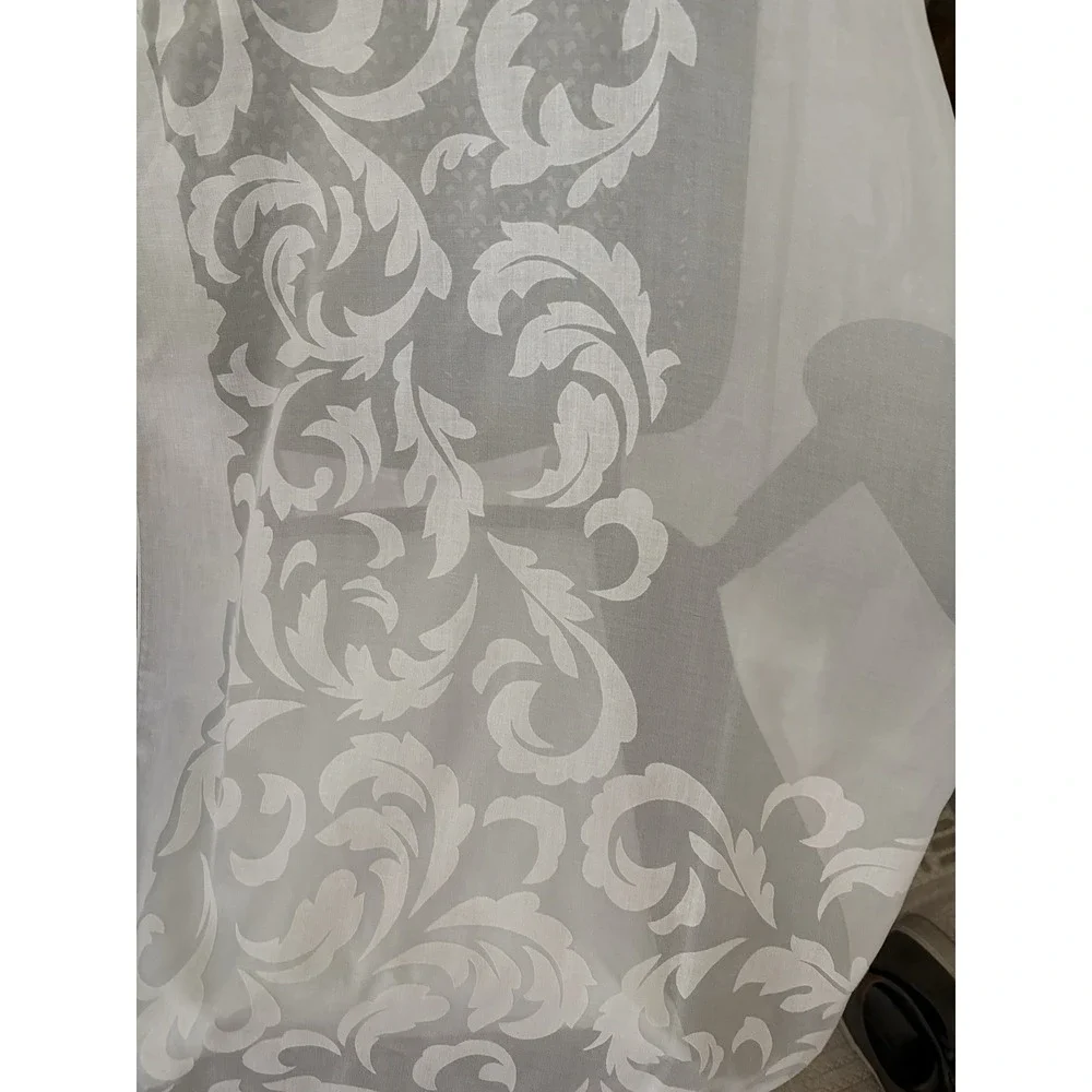 Vintage sheer white tablecloth 120 x 104 Makylene‎ made in Spain NOS + 4 napkins